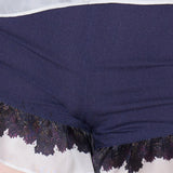 Banding frill detail silk shorts purple - fasfas