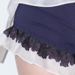 Banding frill detail silk shorts purple - fasfas