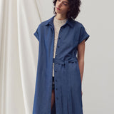 Belted midi shirt dress - fasfas