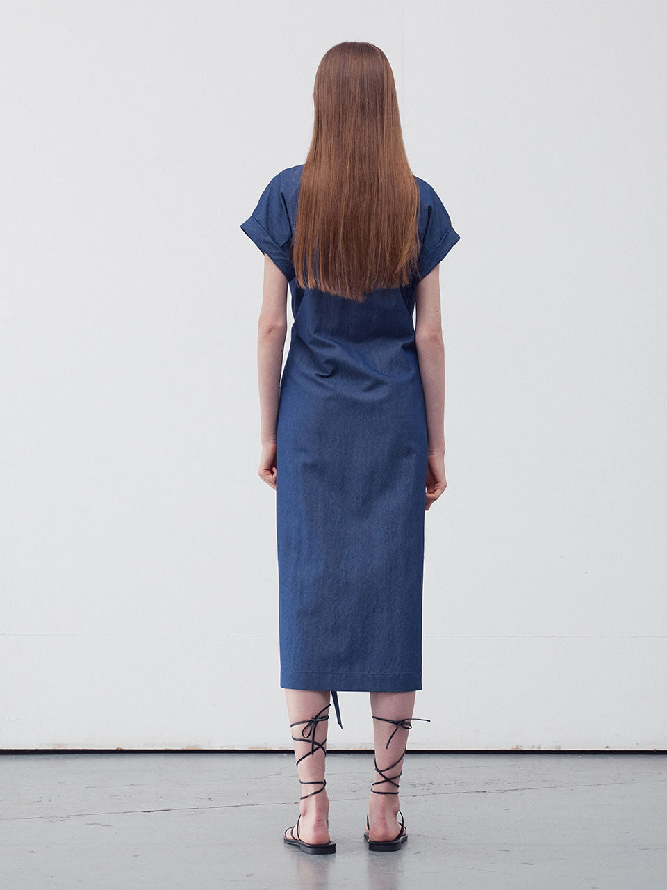 Belted midi shirt dress - fasfas