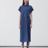 Belted midi shirt dress - fasfas