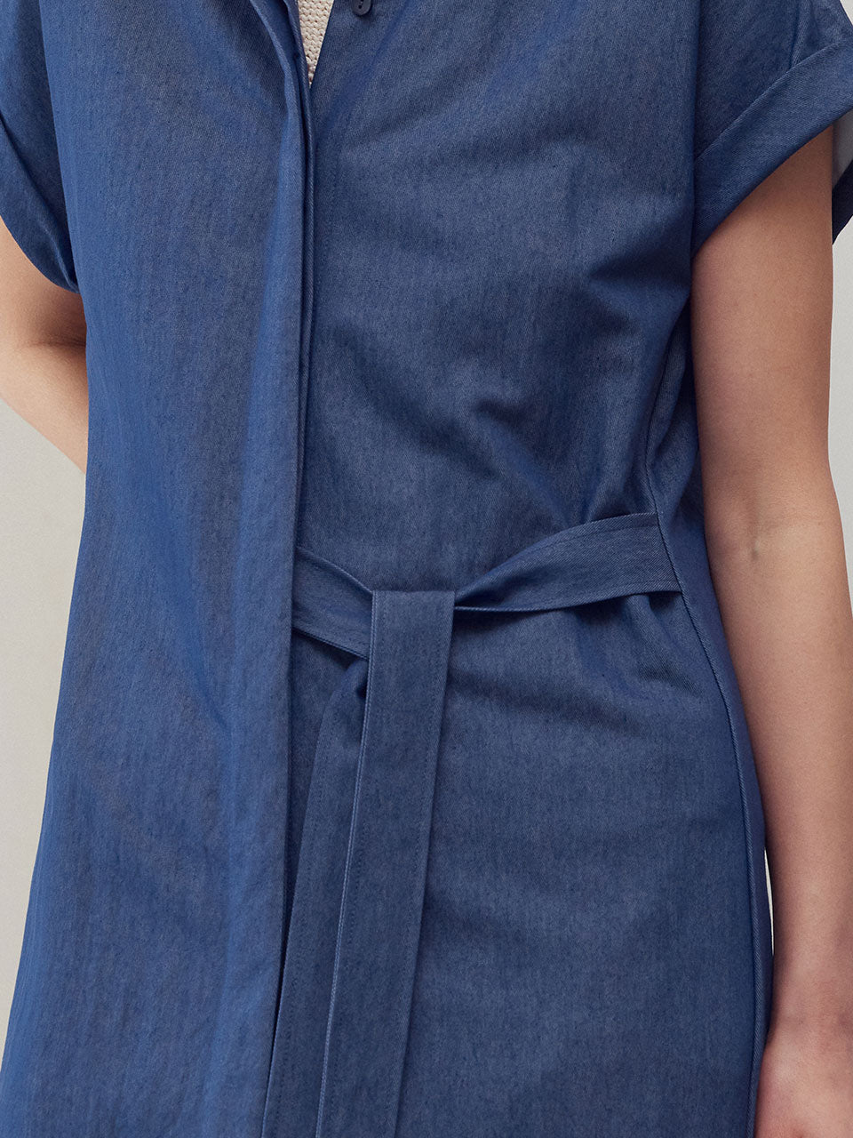 Belted midi shirt dress - fasfas