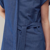 Belted midi shirt dress - fasfas
