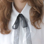 Organza ribbon lace blouse - fasfas