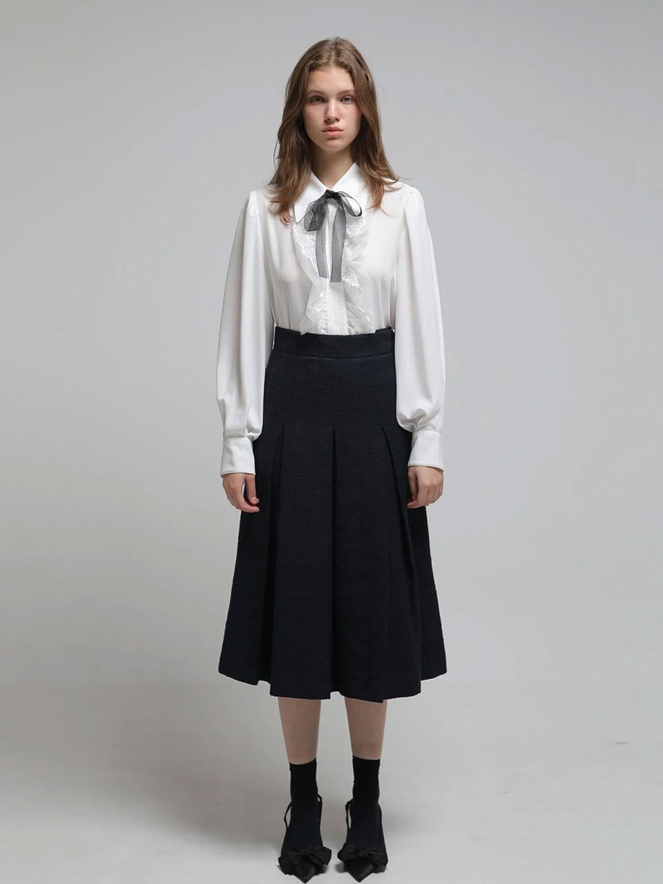 Organza ribbon lace blouse - fasfas