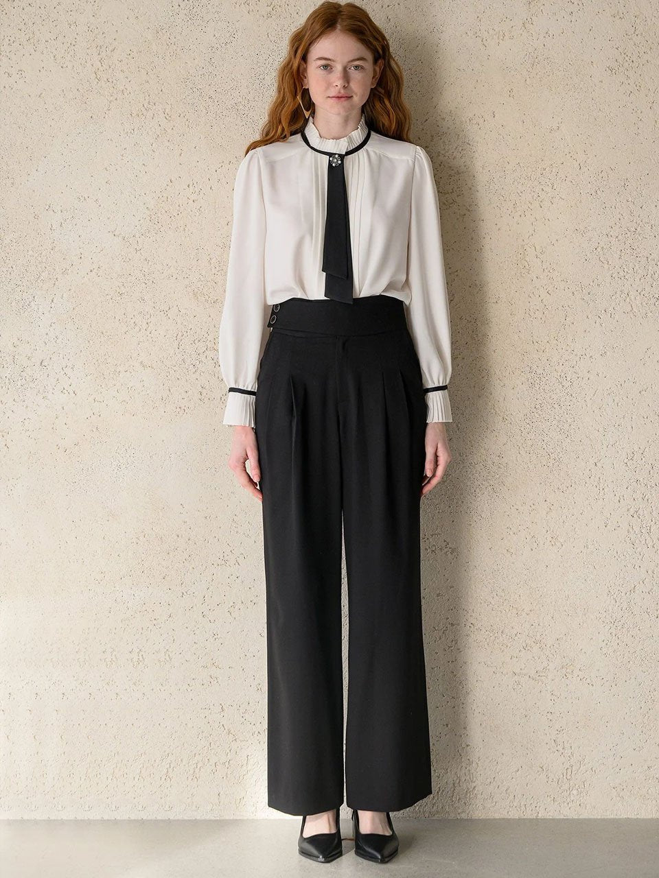 Tie-neck blouse - fasfas