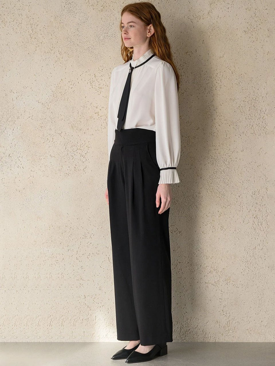 Tie-neck blouse - fasfas