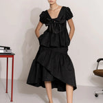 Jacquard wrap long skirt - fasfas