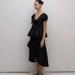 Jacquard wrap long skirt - fasfas