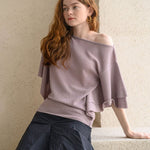 Boat neck daily knit glossy grape - fasfas