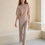 Boat neck daily knit lotion pink - fasfas