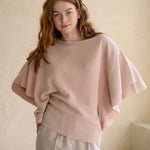 Boat neck daily knit lotion pink - fasfas