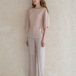 Boat neck daily knit lotion pink - fasfas