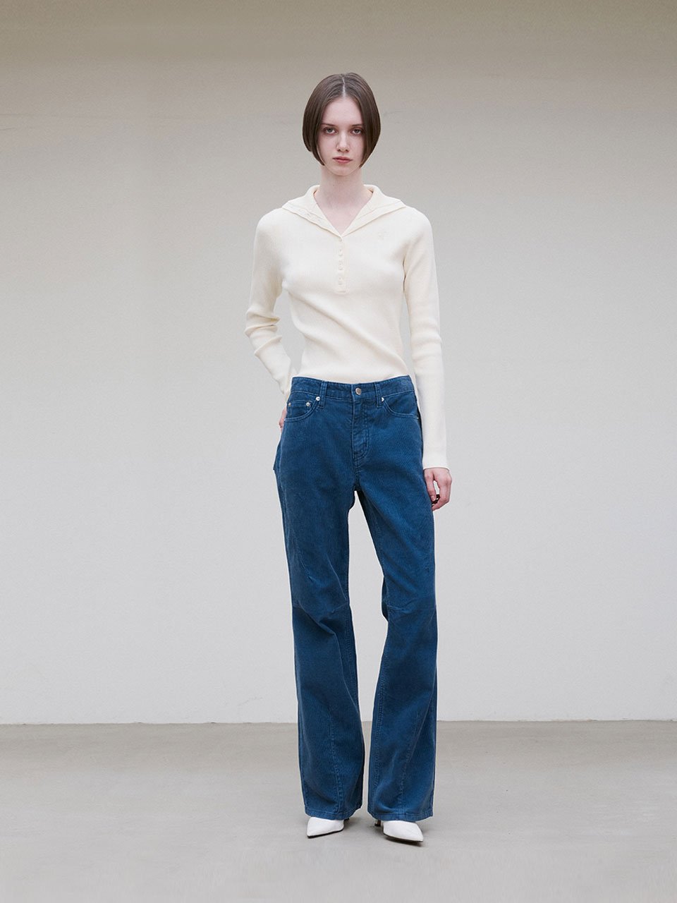 Corduroy parachute jean ash navy - fasfas