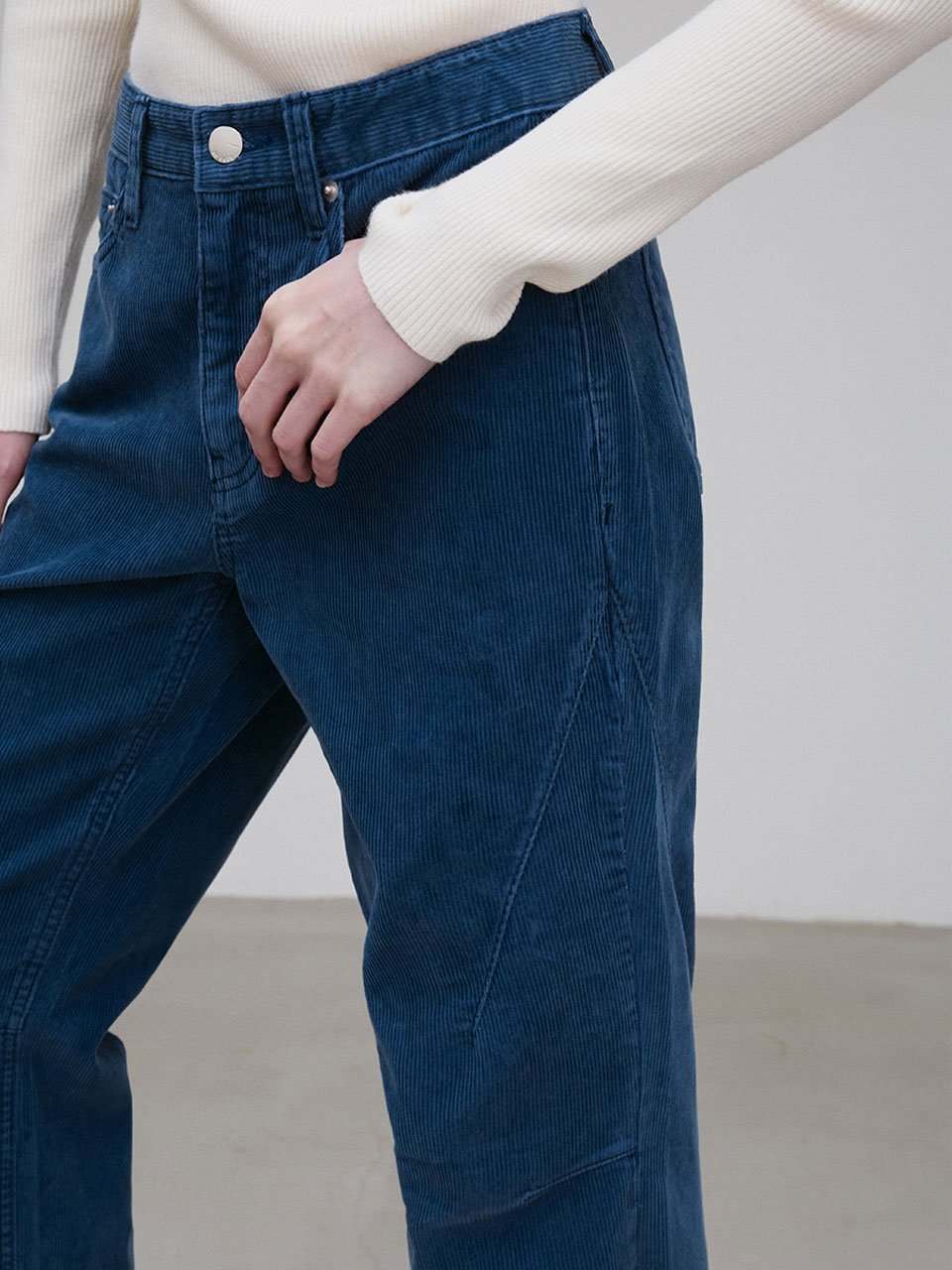 Corduroy parachute jean ash navy - fasfas
