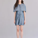 Cape style roll-up short jumpsuit - fasfas