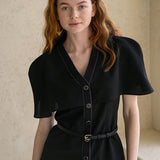 Cardigan capelet noir