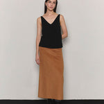 Cashmere maxi skirt camel - fasfas