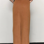 Cashmere maxi skirt camel - fasfas