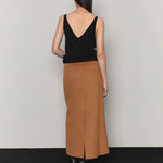 Cashmere maxi skirt camel - fasfas