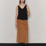 Cashmere maxi skirt camel - fasfas