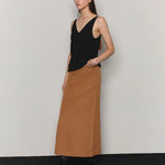 Cashmere maxi skirt camel - fasfas