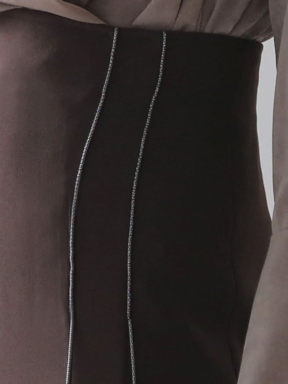 Chain trimming h-line skirt brown - fasfas