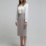 Chain trimming h-line skirt oatmeal - fasfas