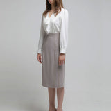 Chain trimming h-line skirt oatmeal - fasfas