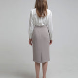 Chain trimming h-line skirt oatmeal - fasfas