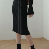 Chain trimming h-line skirt black