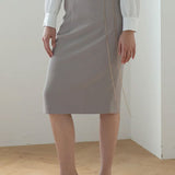 Rantai pemotong skirt h-line oatmeal