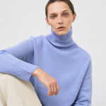 Cigtature turtle neck blue – cashmere 100% - fasfas