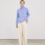 Cigtature turtle neck blue – cashmere 100% - fasfas