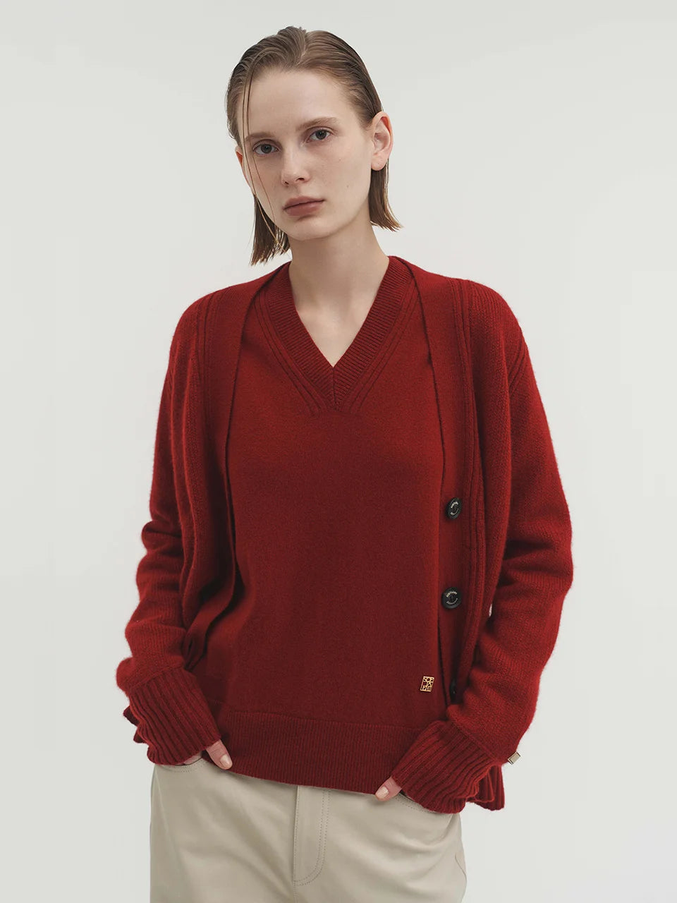 Clara cardigan maroon red - fasfas