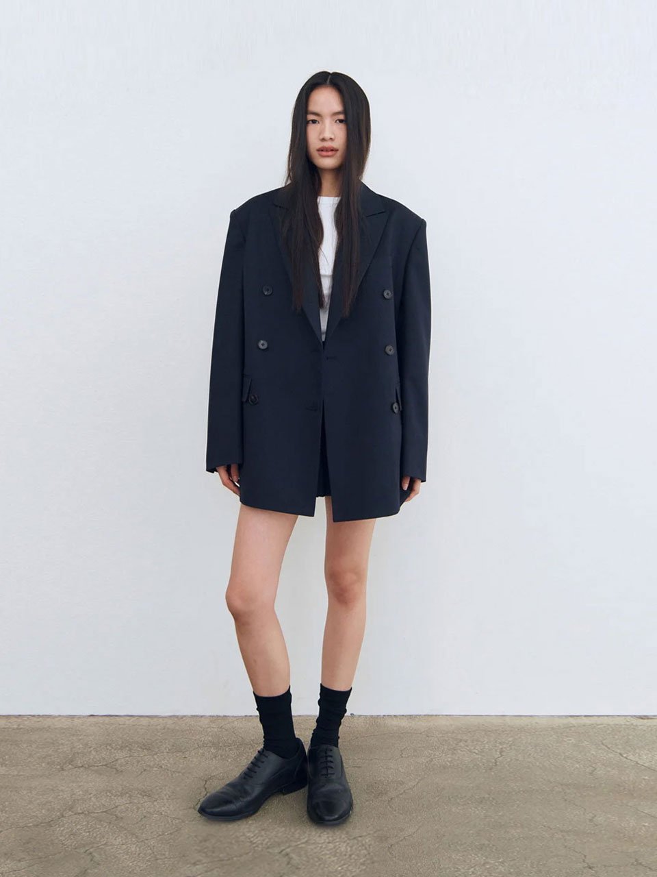 Classic tailored double breasted jacket navy - fasfas