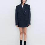 Classic tailored double breasted jacket navy - fasfas