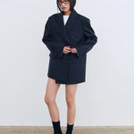 Classic tailored double breasted jacket navy - fasfas