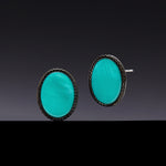 Cobalt turquoise mother of pearl earring(clip-on earrings) - fasfas