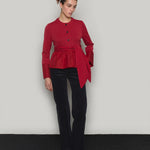 Corduroy flared tailored pants navy - fasfas