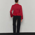 Corduroy flared tailored pants navy - fasfas