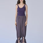 Cut point ribbon pants gray - fasfas