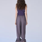 Cut point ribbon pants gray - fasfas