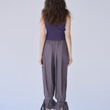 Cut point ribbon pants gray - fasfas