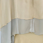 Cutout cape sleeve asymmetric silk blouse - fasfas