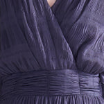 Cutout cape sleeve asymmetric tiered long dress - fasfas