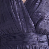 Cutout cape sleeve asymmetric tiered long dress - fasfas