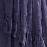 Cutout cape sleeve asymmetric tiered long dress - fasfas
