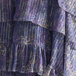 Cutout cape sleeve asymmetric tiered silk long dress - fasfas