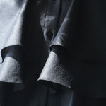 Loose fit 3-tier ruffle sleeveless blouse black - fasfas